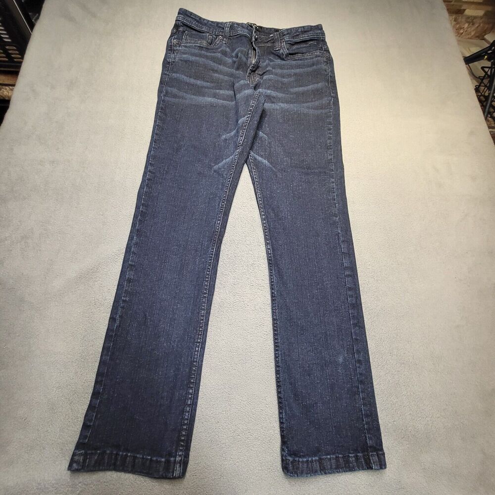 Kenneth Cole Jeans Mens 32x31 Blue Slim Straight Leg Distressed Stretch Denim